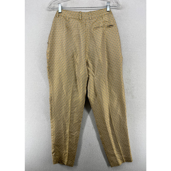 SEZANE Pants 38 Gustavo Floral Jacquard Tapered Ankle Trouser High Waist Beige - Picture 3 of 16